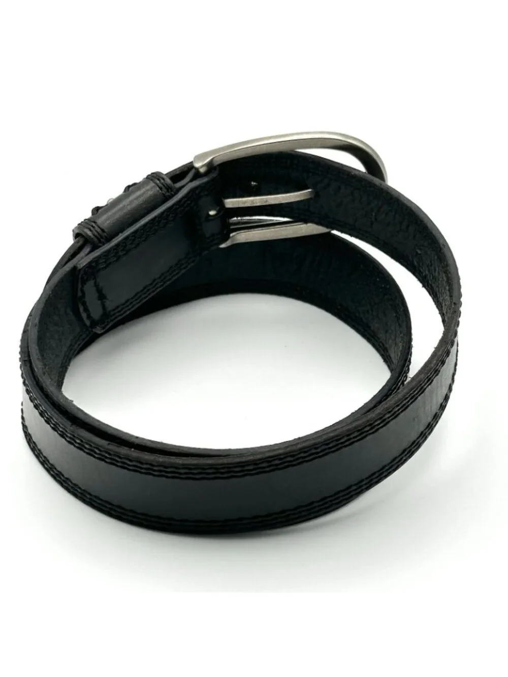 Dockers Men’s Belt Black  Leather 33” x 1.5” Biker Bohemian Rocker Casual